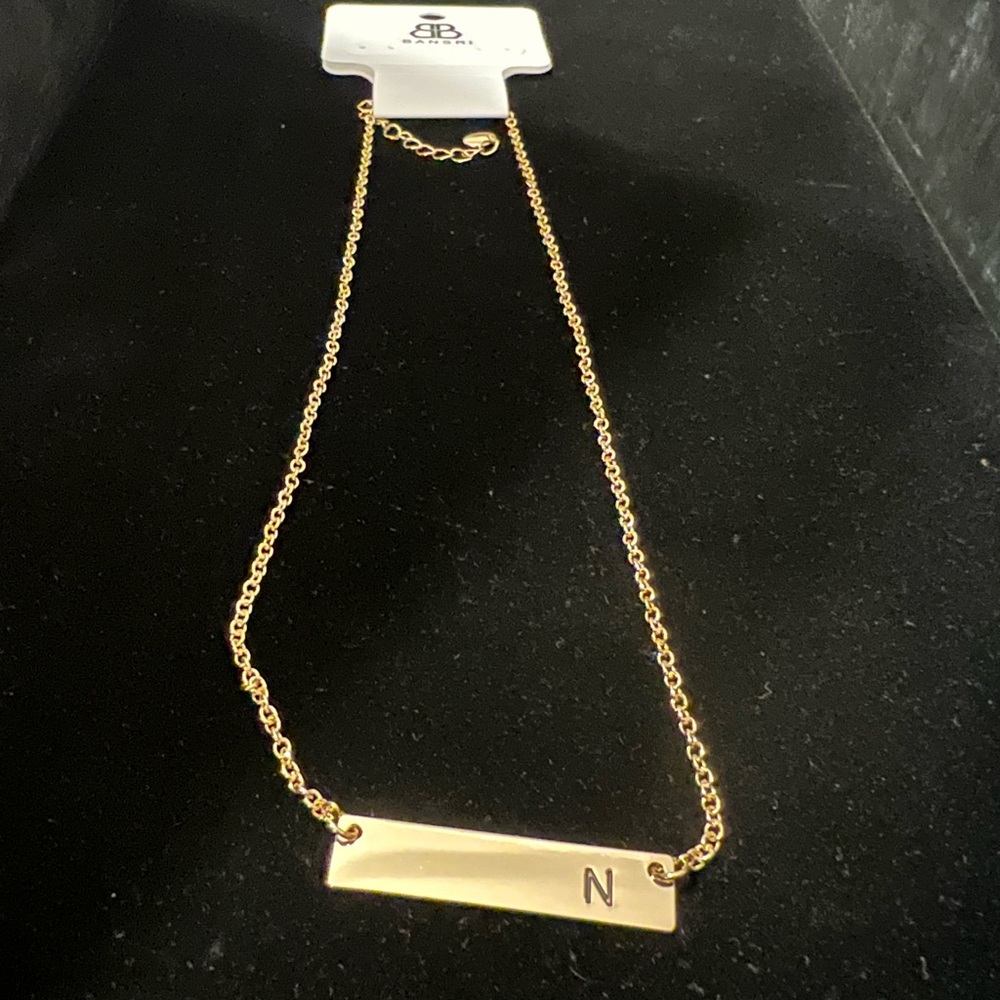 BANSRI Gold Initial Necklace “N”
